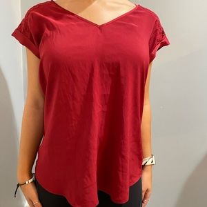silky. sexy red shirt